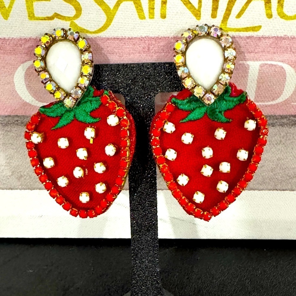 Strawberry Statement Earrings - Picture 1 of 4